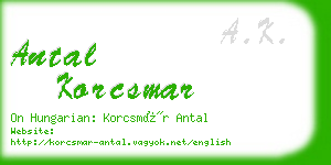 antal korcsmar business card